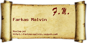 Farkas Malvin névjegykártya